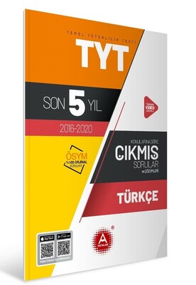 A Yayınları TYT Türkçe Son 5 Yıl Konularına Göre Tamamı Çözümlü Çıkmış Sorular