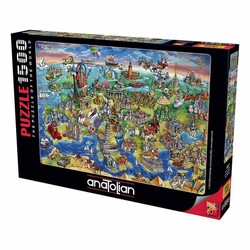Anatolian - Anatolian 1500 Parça Puzzle Avrupa Haritası / European World 99x48 cm