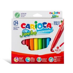 Carioca - Carioca Jumbo Süper Yıkanabilir Keçeli Boya Kalemi 12 li