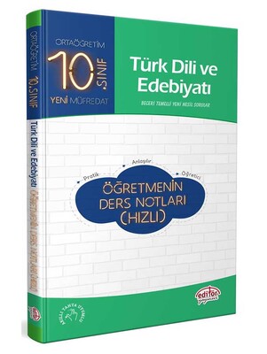 Editör Vip 10. Sınıf Türk Dili ve Edebiyatı Hızlı Öğretmenin Ders Notları