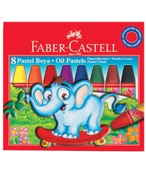 Faber Castell - Faber Castell Pastel Boya Köşeli 8 Renk Karton Kutu