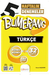 Günay Yayınları - Günay 5.Sınıf Bumerang 32 Haftalık Türkçe Denemeleri