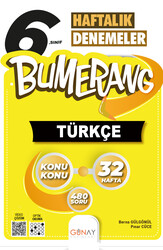 Günay Yayınları - Günay 6. Sınıf Bumerang 32 Haftalık Türkçe Denemeleri