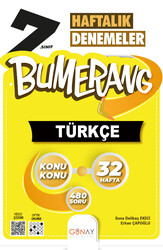 Günay Yayınları - Günay 7. Sınıf Bumerang 32 Haftalık Türkçe Denemeler