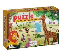 Oyunzu - Kara Hayvanları 48 Parça Puzzle 