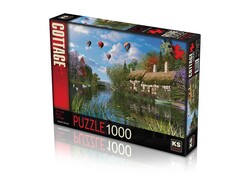 Ks Games 1000 Parça Puzzle Old River Cottage - Thumbnail