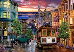 Ks Games 3000 Parça Puzzle Sunset in San Francisco - Thumbnail