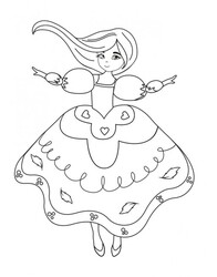 Mor Elma Prensesler İçin Boyama Kitabı - Thumbnail