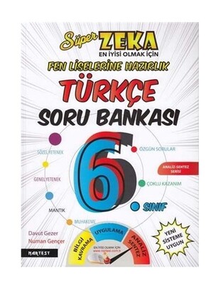 Nartest 6.Sınıf Süper Zeka Türkçe Soru Bankası Fen Liselerine Hazırlık