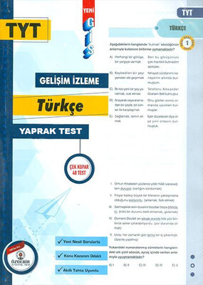 Özdebir TYT Türkçe Gis Gelişim İzleme Yaprak Test