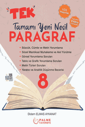Palme Yayınları - Palme 8. Sınıf LGS Paragraf TEK Tamamı Yeni Nesil Soru Kitabı