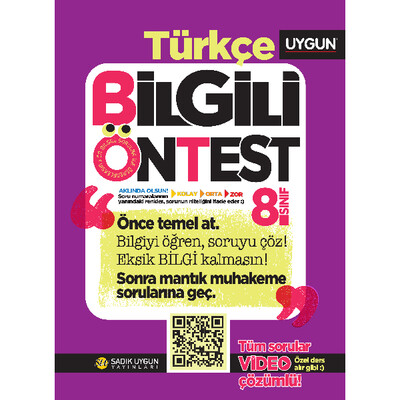 Sadık Uygun 8.Sınıf Türkçe Bilgili Ön Test