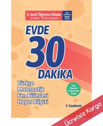 Tudem Yayınları - Tudem 3.Sınıf Evde 30 Dakika Öğrenci Kitabı