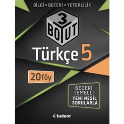 Tudem Yayınları - Tudem 5.Sınıf Türkçe 3 Boyut