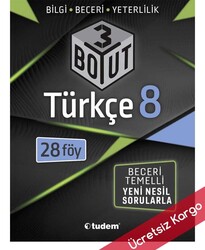 Tudem Yayınları - Tudem 8.Sınıf Türkçe 3 Boyut