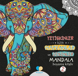 Manan Yayınları - Yetişkinler İçin Hayvanlar ve Desenler Mandala Boyama Kitabı 2