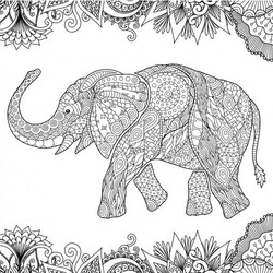 Yetişkinler İçin Hayvanlar ve Desenler Mandala Boyama Kitabı 2 - Thumbnail