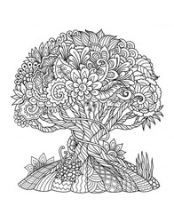 Yetişkinler İçin Manzara ve Desenler Mandala Boyama Kitabı 1 - Thumbnail