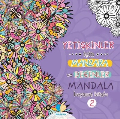 Yetişkinler İçin Manzara ve Desenler Mandala Boyama Kitabı 2