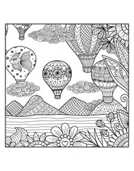 Yetişkinler İçin Manzara ve Desenler Mandala Boyama Kitabı 2 - Thumbnail